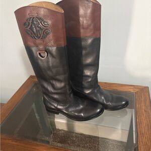 Frye Brown and Black Leather Boots